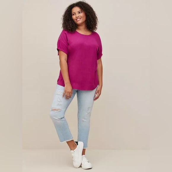 Challis Mixed With Knit Drop Shoulder Top size 1 - Picture 1 of 6